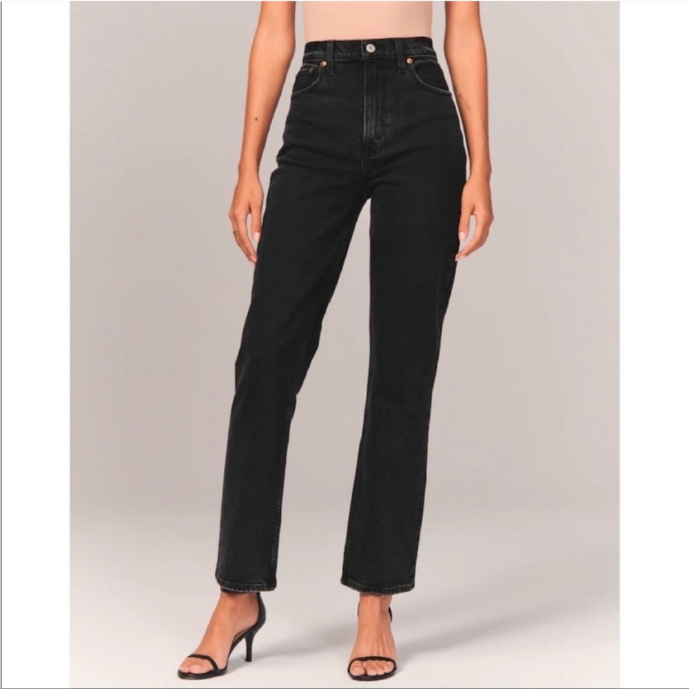 Abercrombie & Fitch The ‘90s Straight Ultra High Rise Jeans In Black Size 32/14